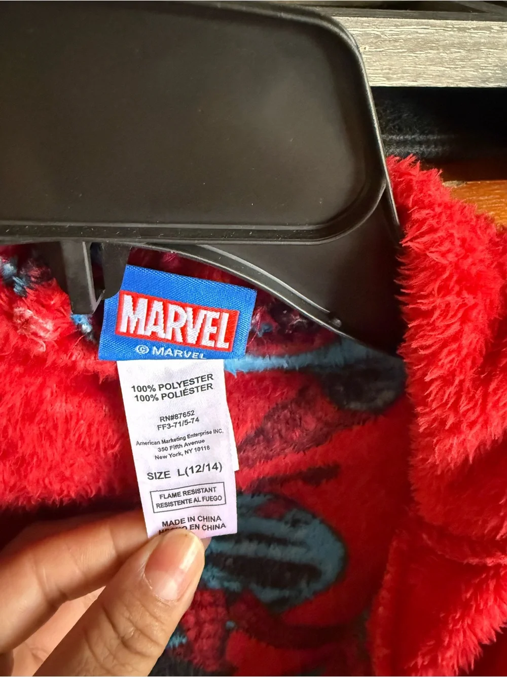 Marvel Red and Blue Spider-Man Hooded Kids Robe